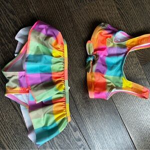 Cat & Jack Rainbow Striped Kids Bikini